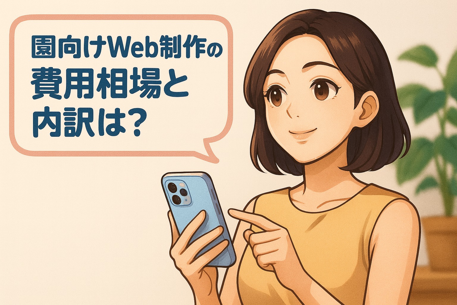 ホームページ制作費用の内訳を説明する図