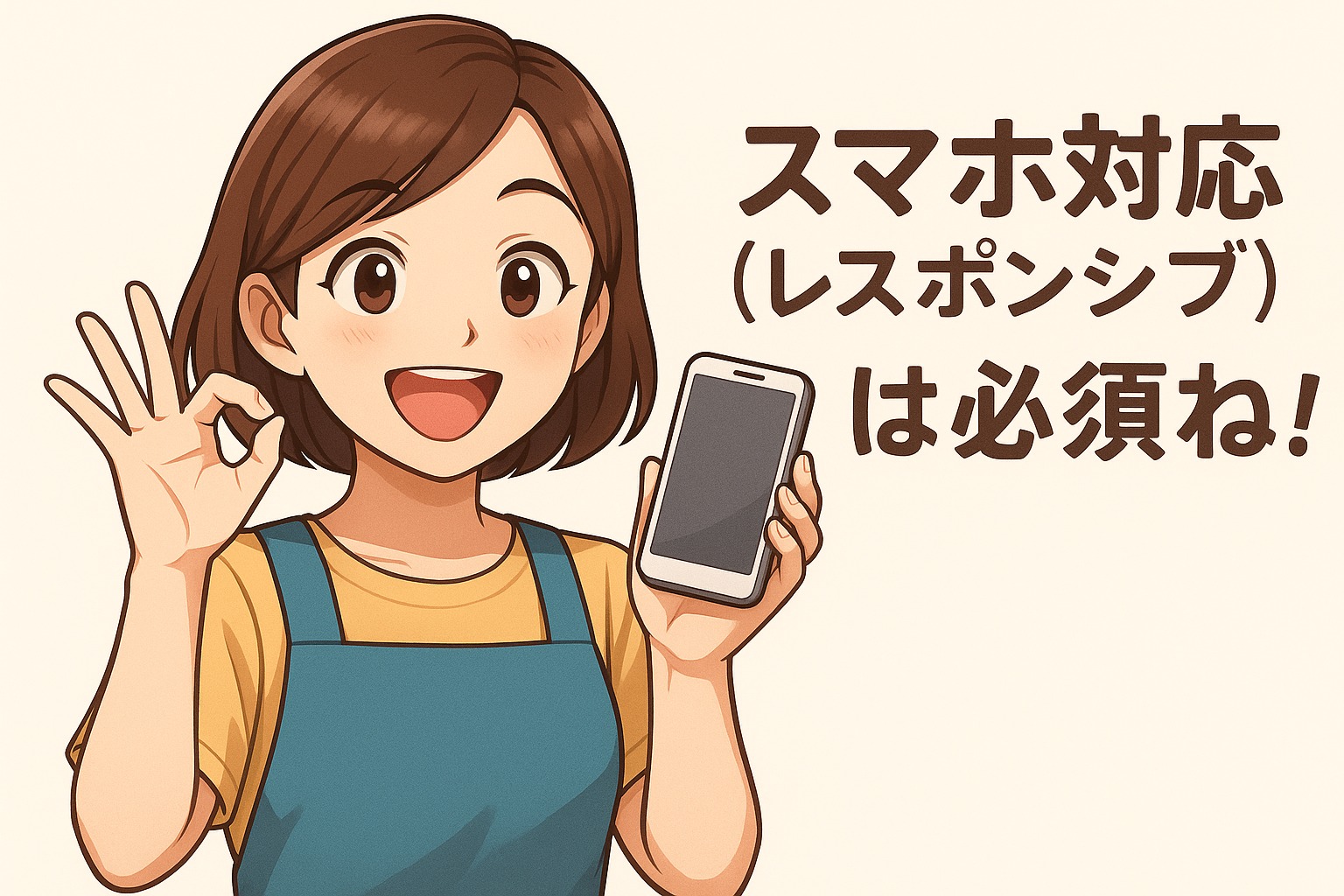 スマホ対応のレスポンシブは必須ね