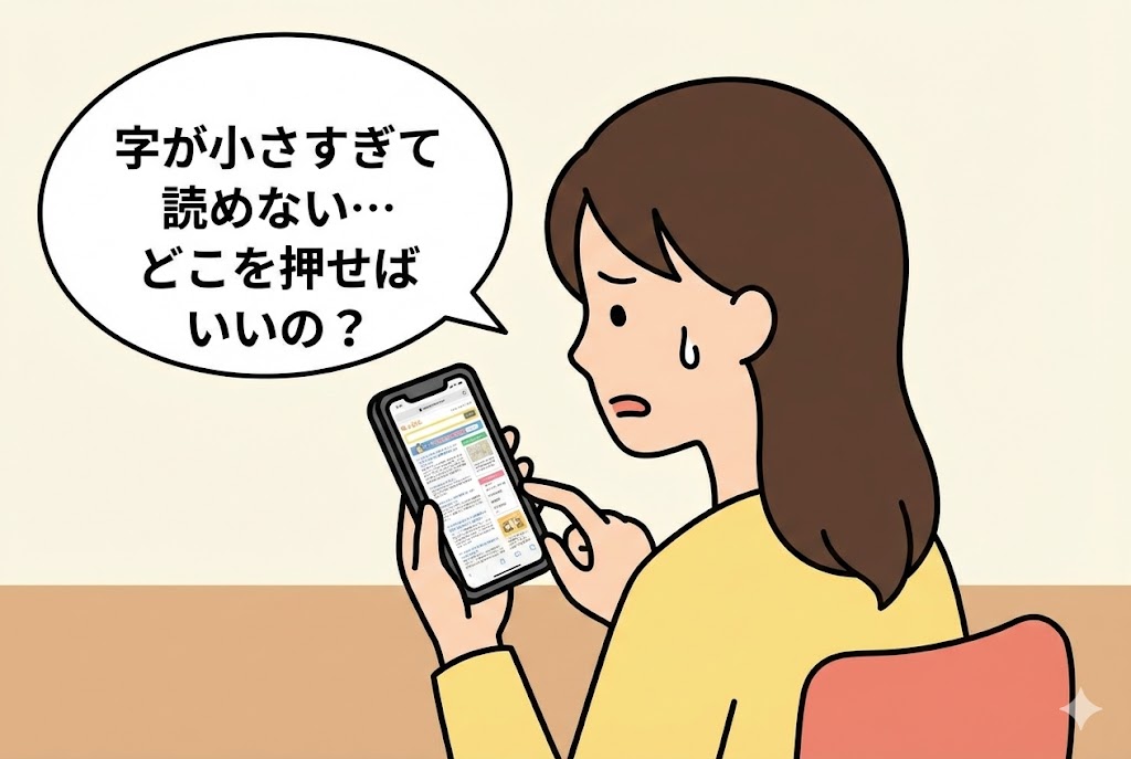 スマホで見づらいサイトに困る保護者