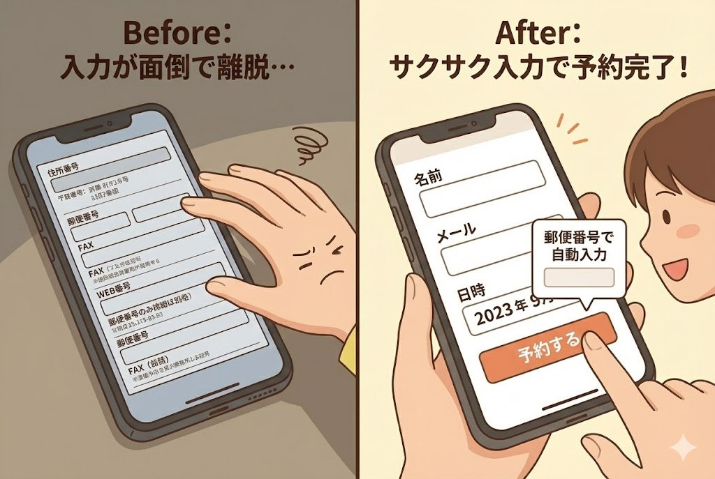 スマホ対応した見学予約フォーム