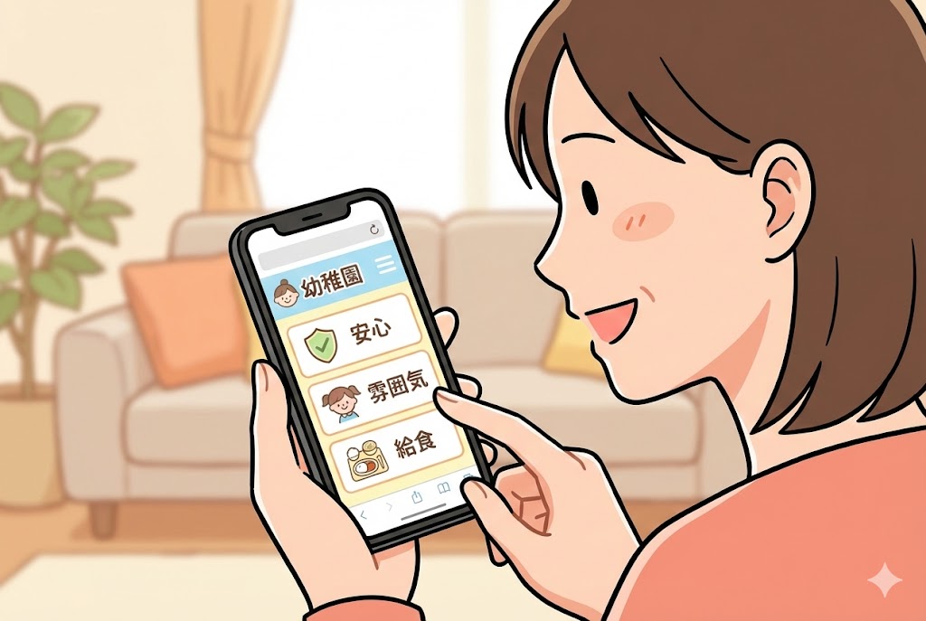 スマホで園の情報を確認して安心する保護者