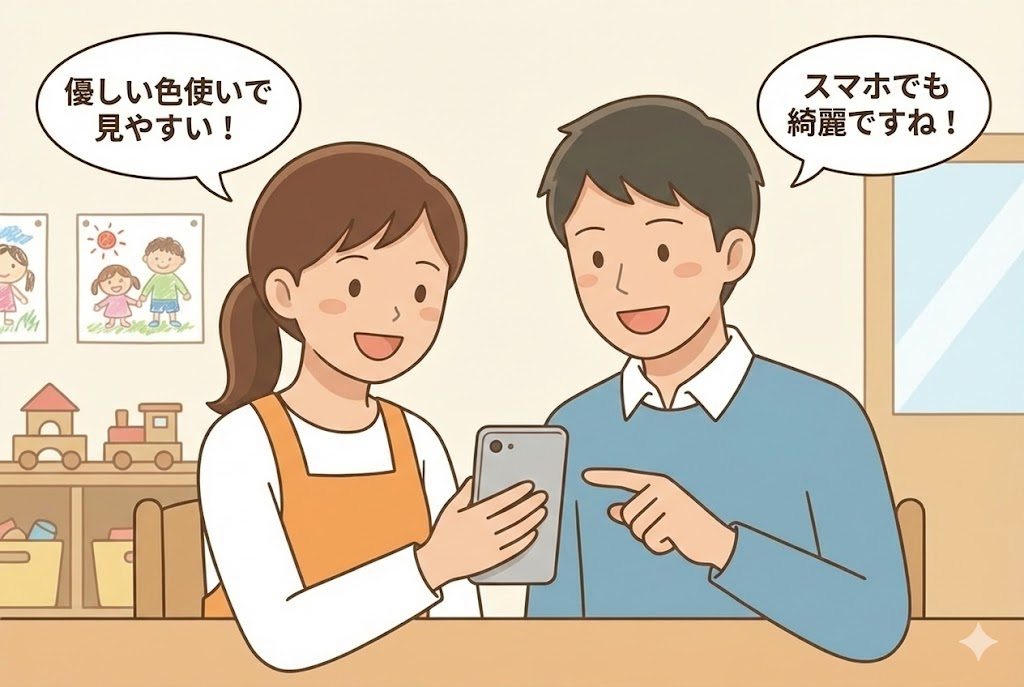 スマホで見た際の配色イメージ