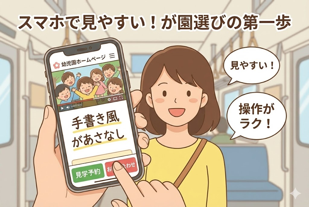 スマホで見やすいが園選びの第一歩