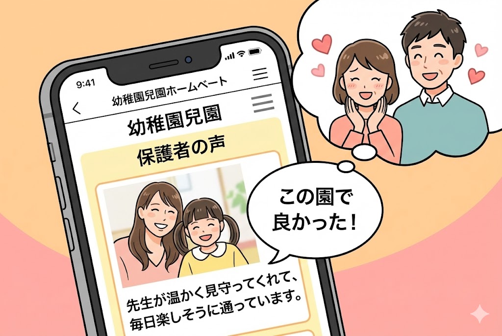 在園保護者の声を掲載したページ例